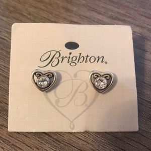 Brighton heart silver crystal earrings
